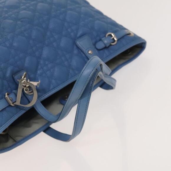 DIOR Canage Tote Bag Canvas Blue Silver - Picture 7 of 12